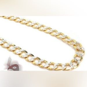 10k Gold Diamond Cut Cuban Link Chain 24 Inches 3.5mm